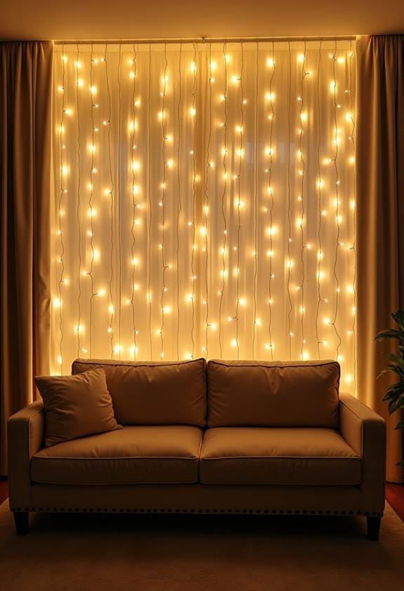 illuminated cascading curtain effect