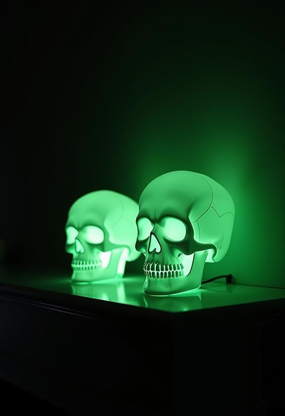 illuminated skull candle holders