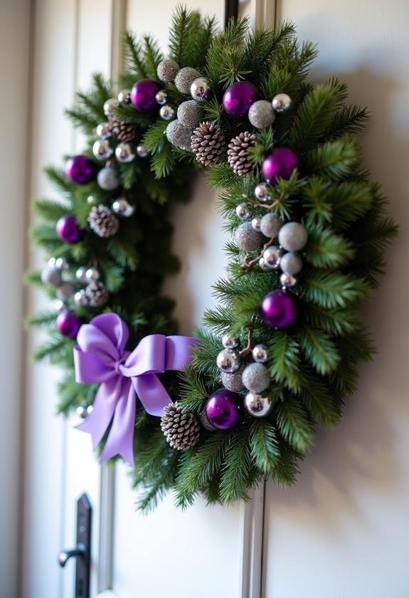incorporate purple into wreaths