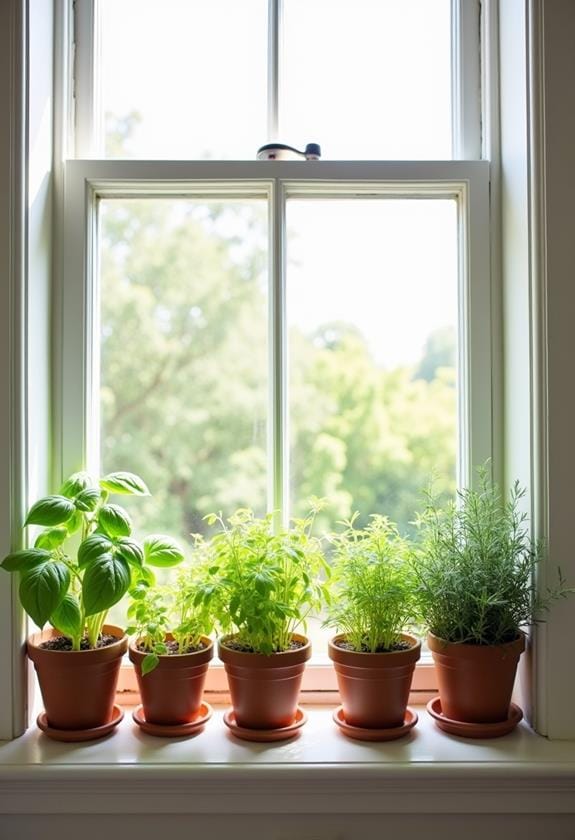 indoor herb gardening setup