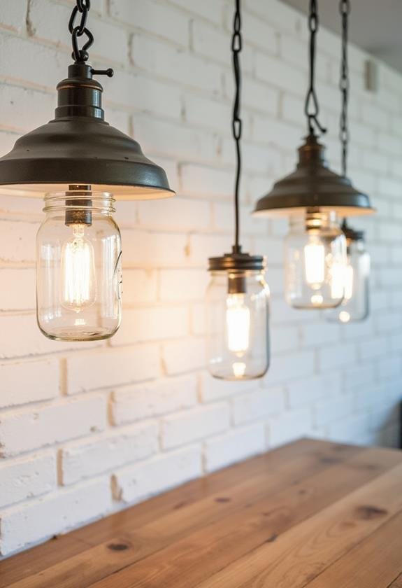 industrial style mason jar light