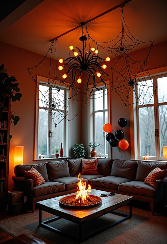 intricate balloon spiderweb art