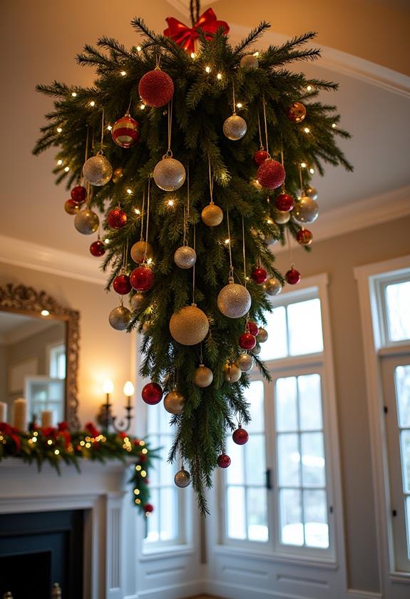 inverted holiday tree display