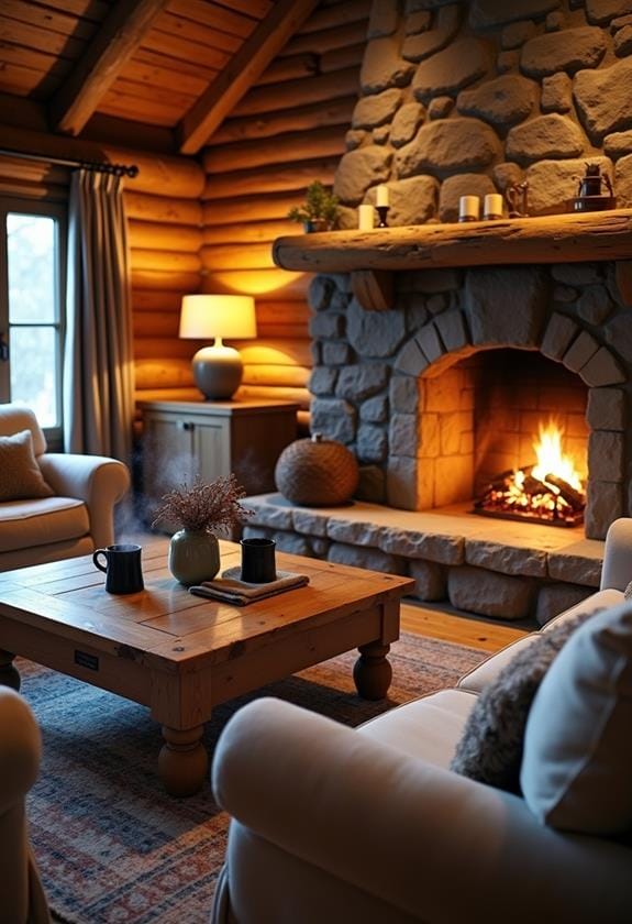 inviting hearthside comfort zone
