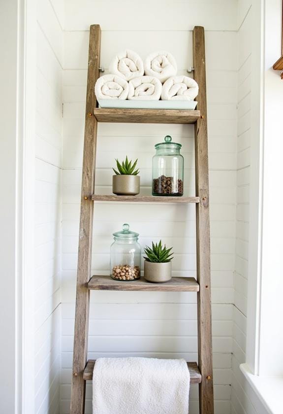 ladder storage for bathrooms