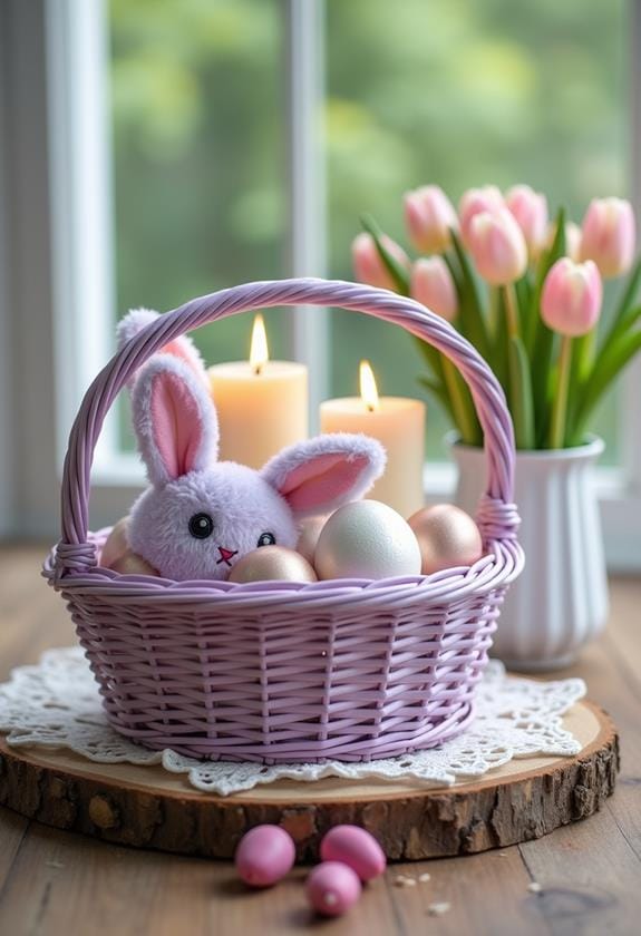 lavender easter candle baskets