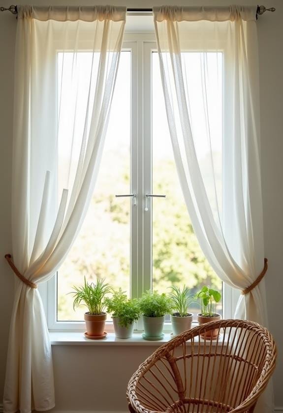 lightweight airy window drapes