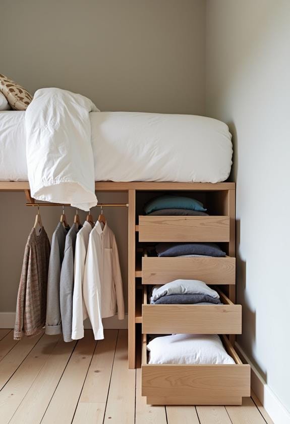 lofted bed staircase drawers