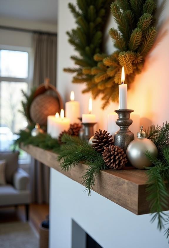 lush forest and pinecones