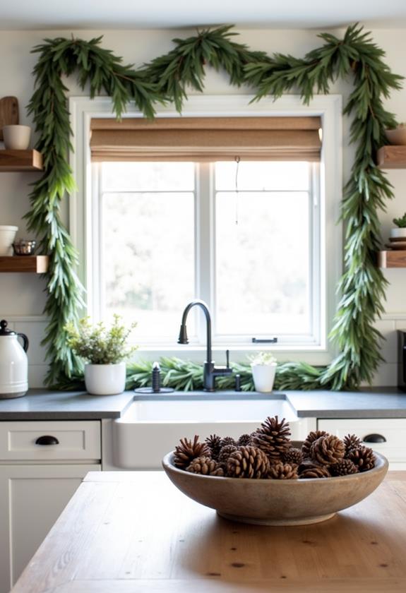 lush nature and pinecones