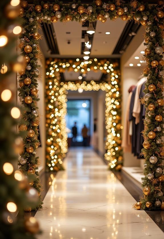 lustrous metallic shopping aisles