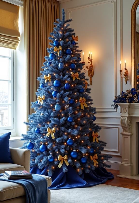 luxurious sapphire and gold
