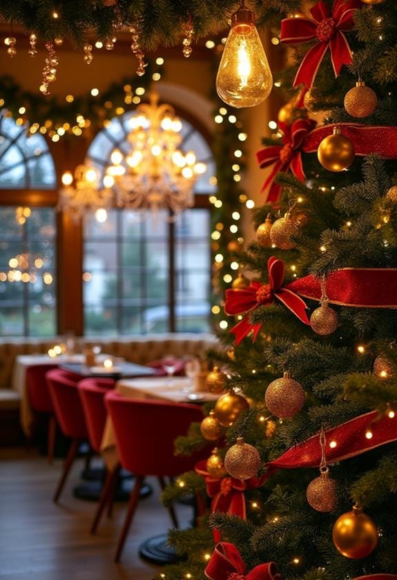 magical christmas restaurant decor