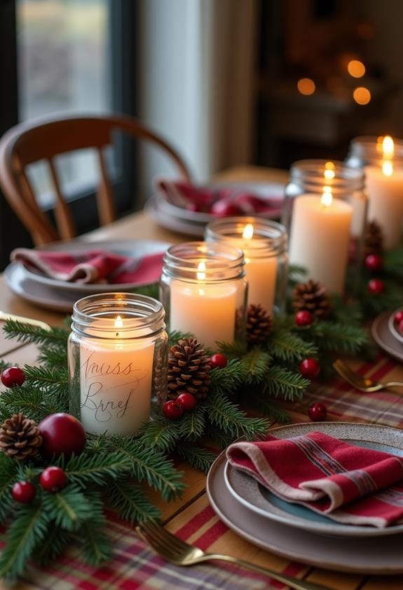 mason jar candle holders