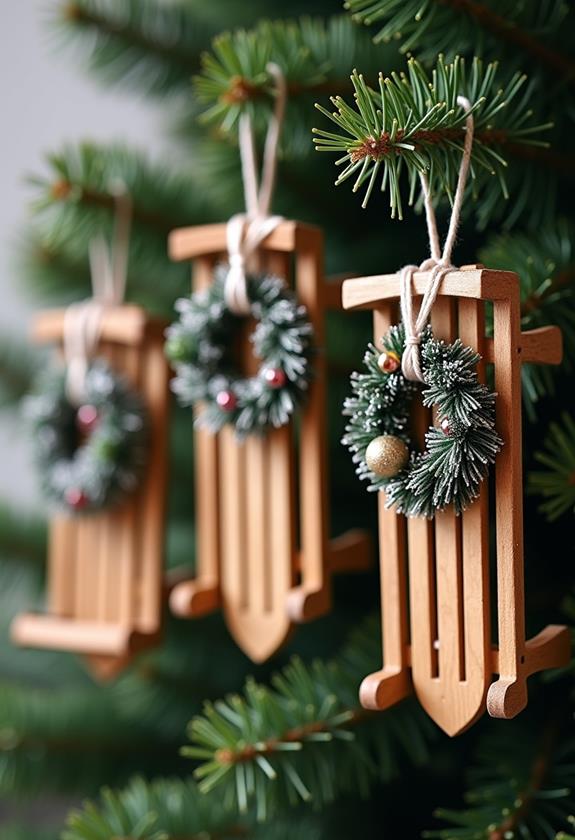 miniature sled ornament crafts