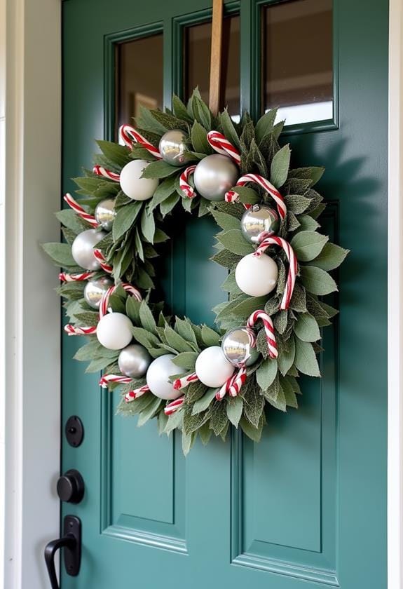minty themed door decor