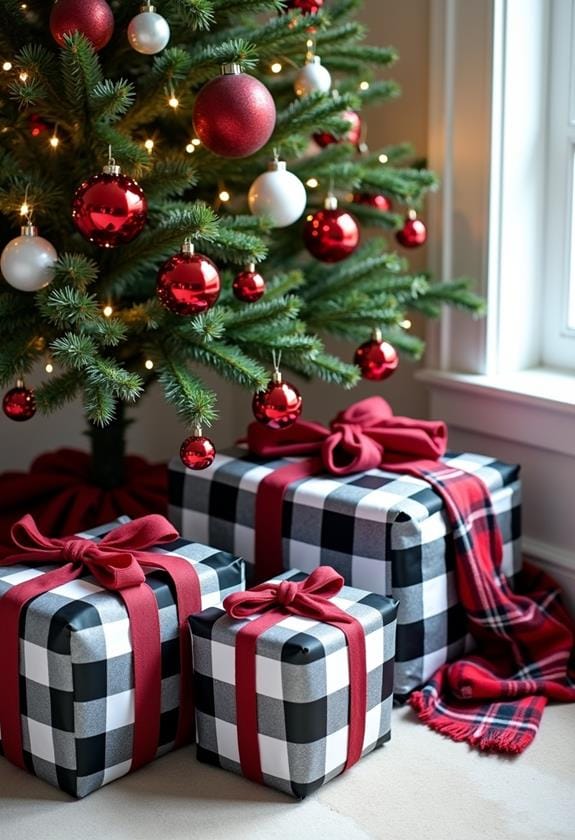 monochrome gift wrapping style