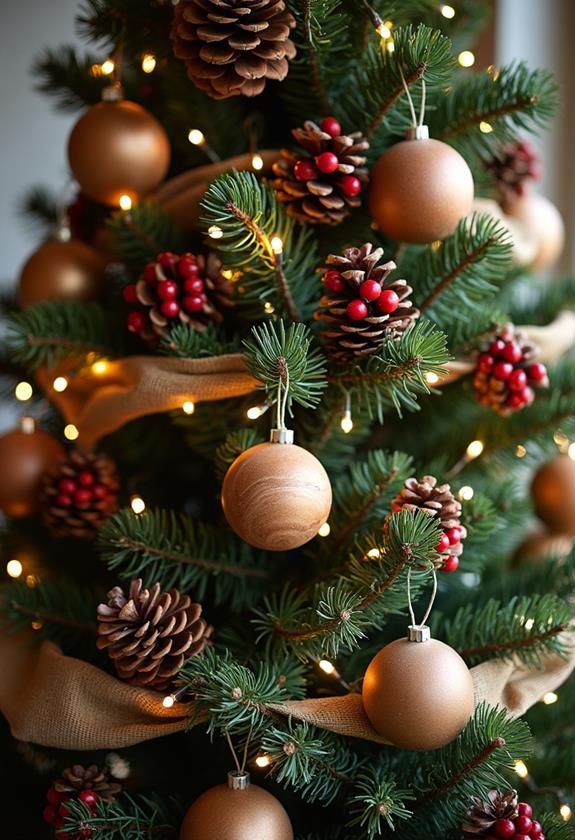 natural christmas tree decor