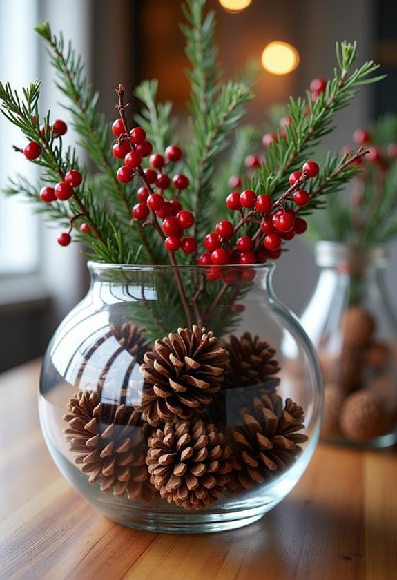 natural holiday decor arrangement