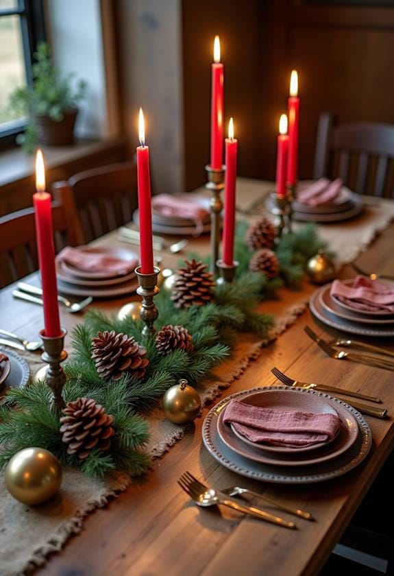 natural pinecone table decor