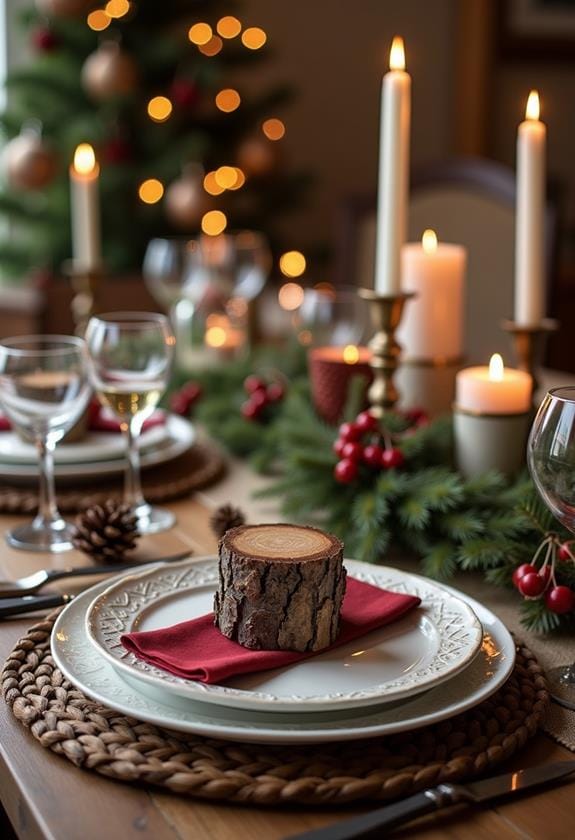 natural wooden place card holders
