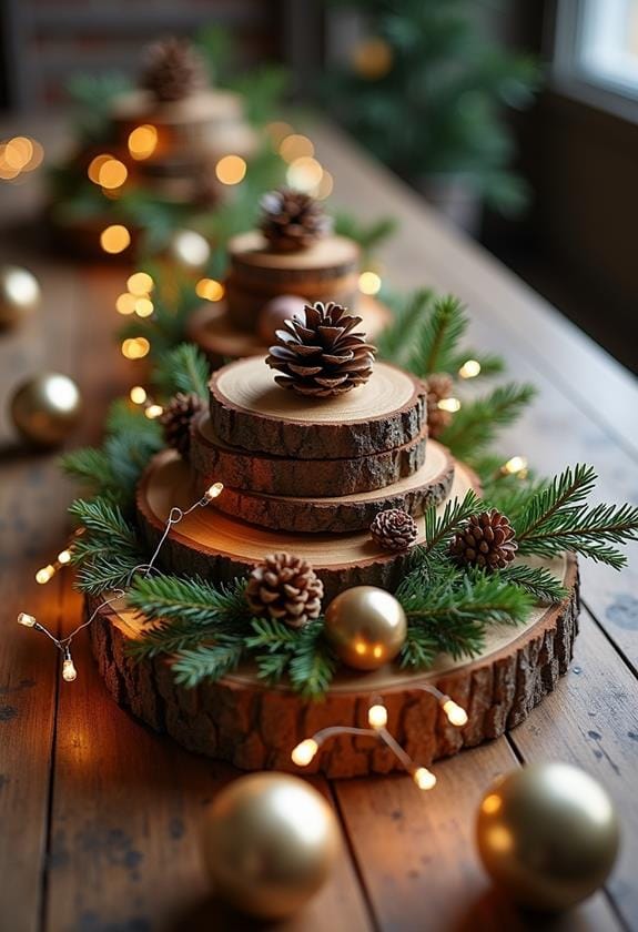 natural wooden table decor