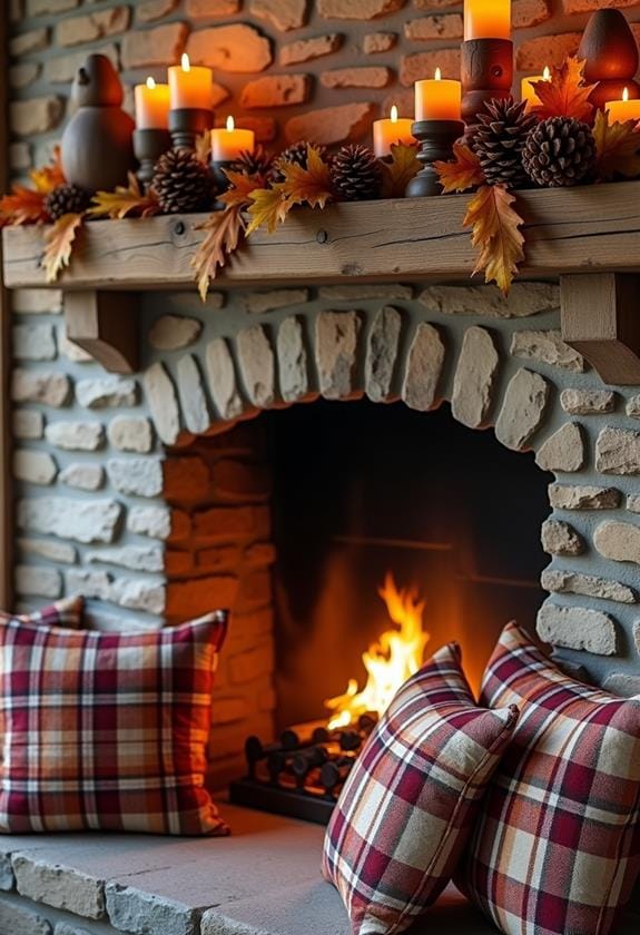 nature themed fireplace accents