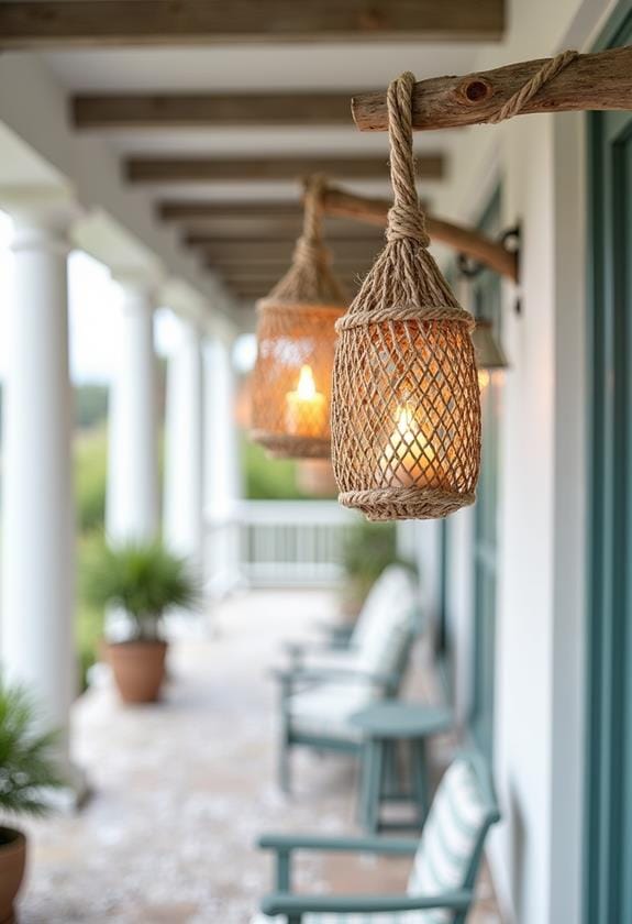 nautical themed rope lanterns