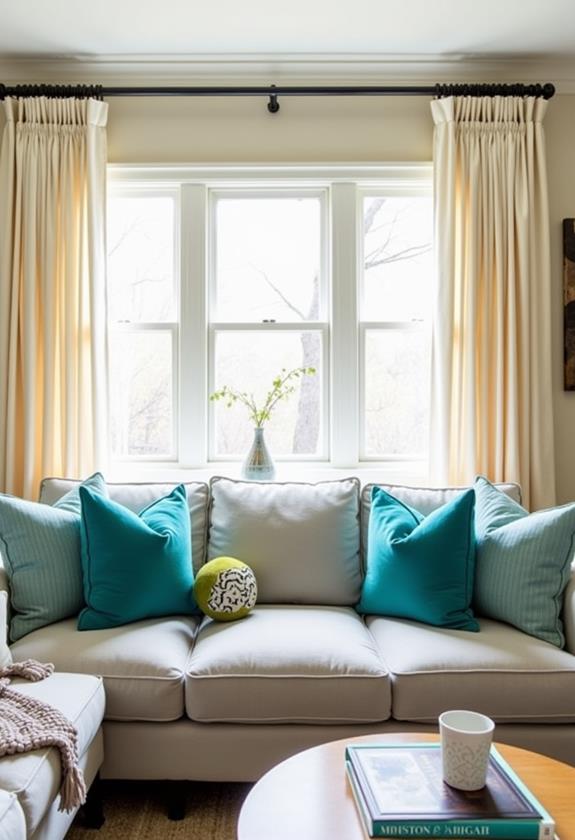 neutral tones with accents