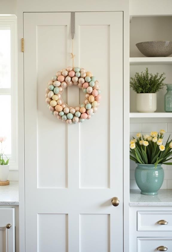 pastel egg wreath decoration