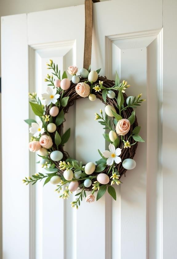 pastel eggs floral wreath