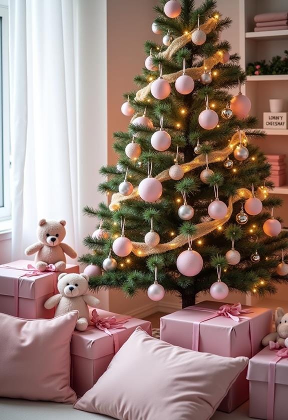 pastel pink holiday decor