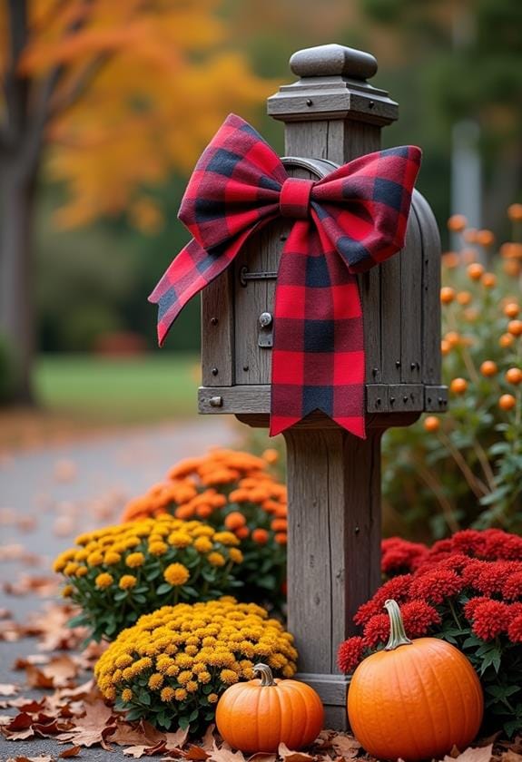 plaid bow cozy accent