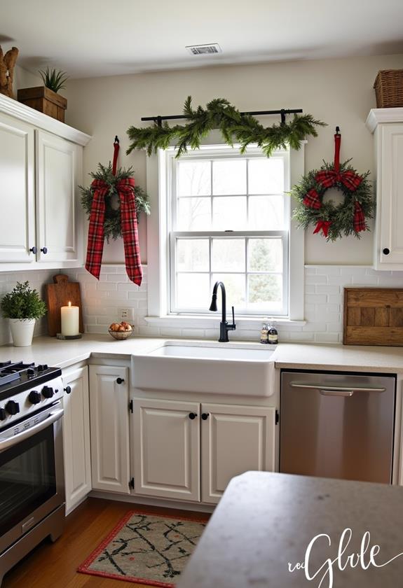 plaid holiday decor accents