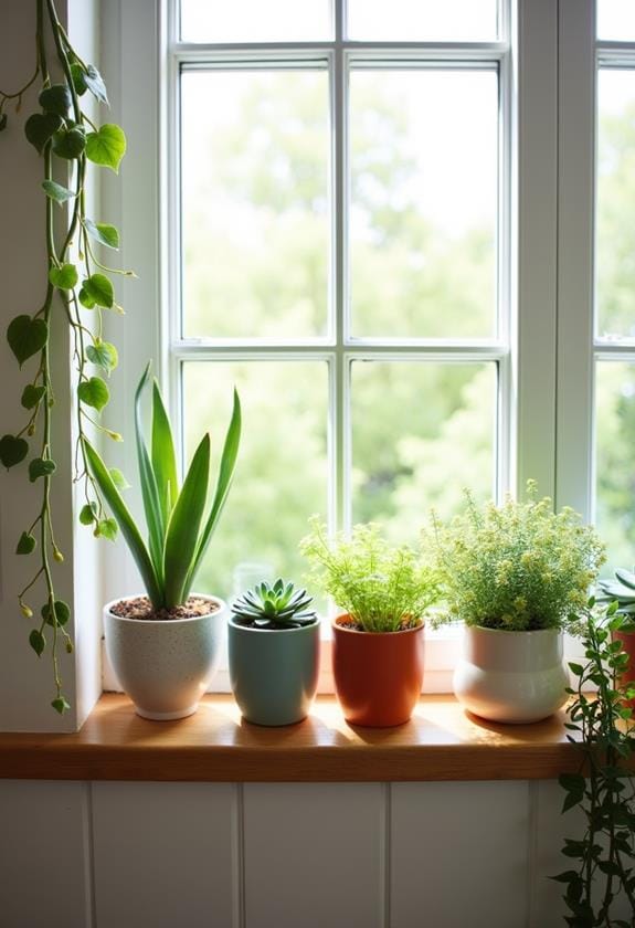 potted succulent display shelf