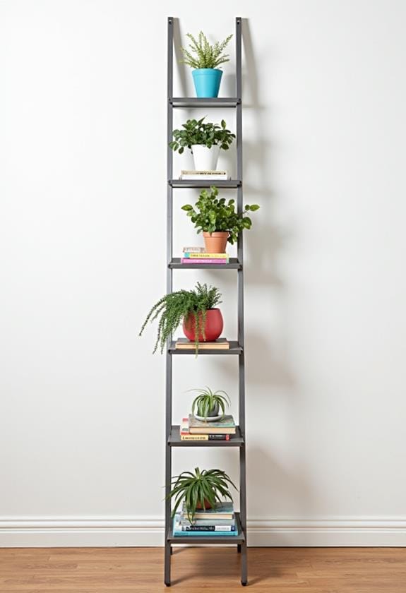 recycled metal ladder showcase