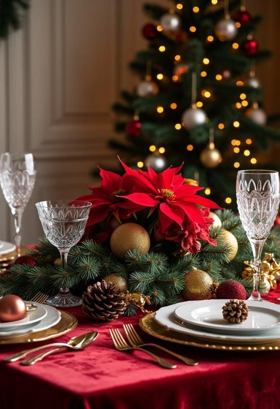 red and gold christmas decor