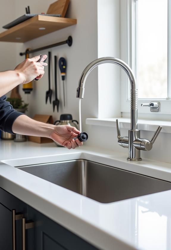 replace old kitchen faucet