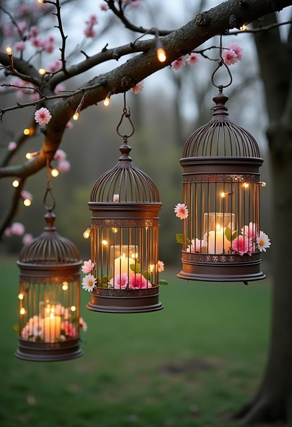 repurposed birdcage lanterns