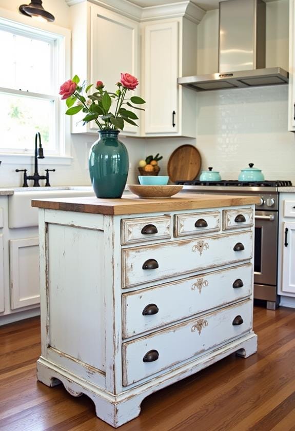 repurposed dresser kitchen island