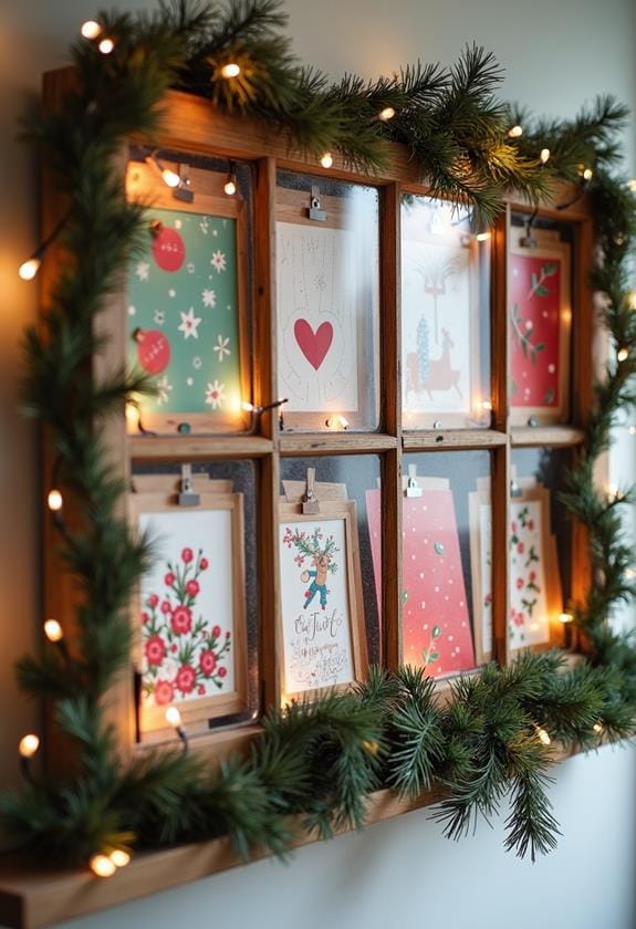 repurposed window pane display