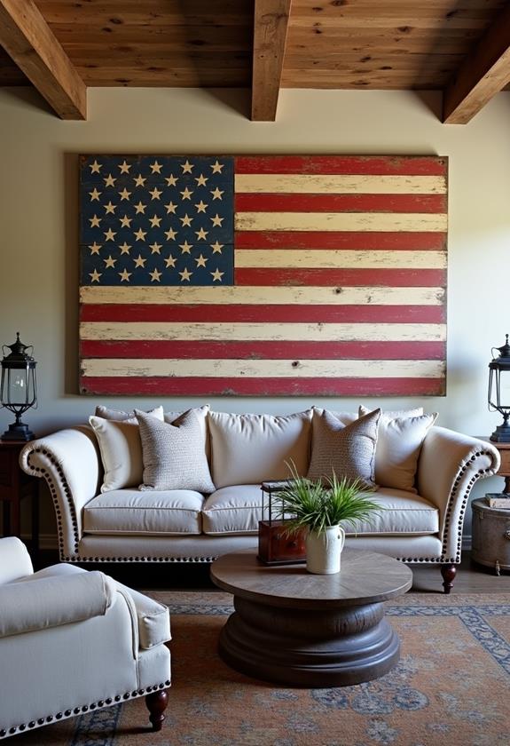 retro american flag decor