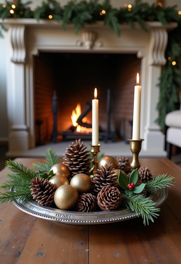 retro holiday decor arrangement