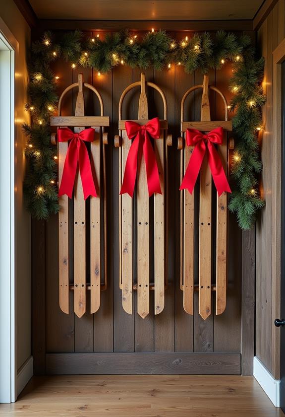 retro sleigh wall art