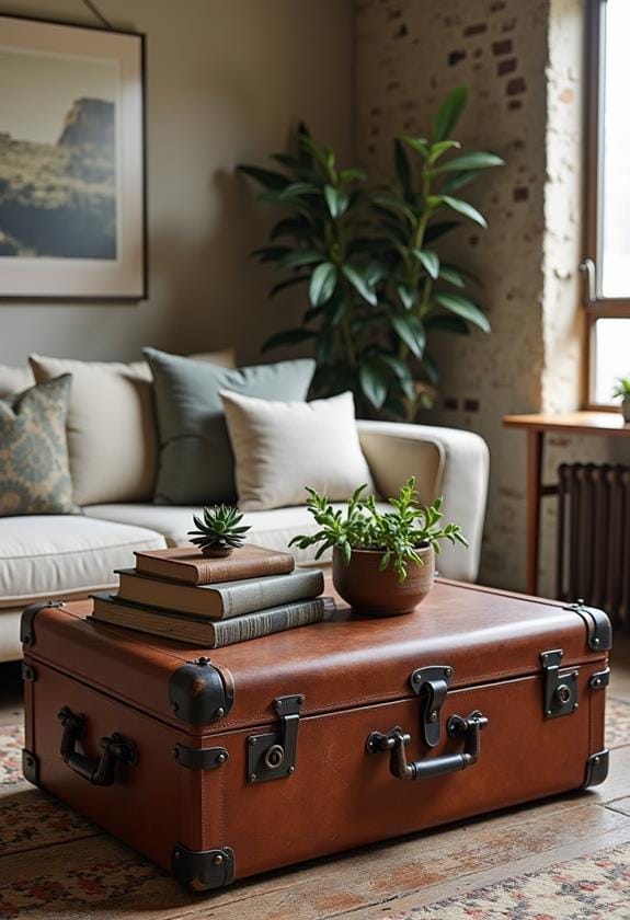 retro travel case table