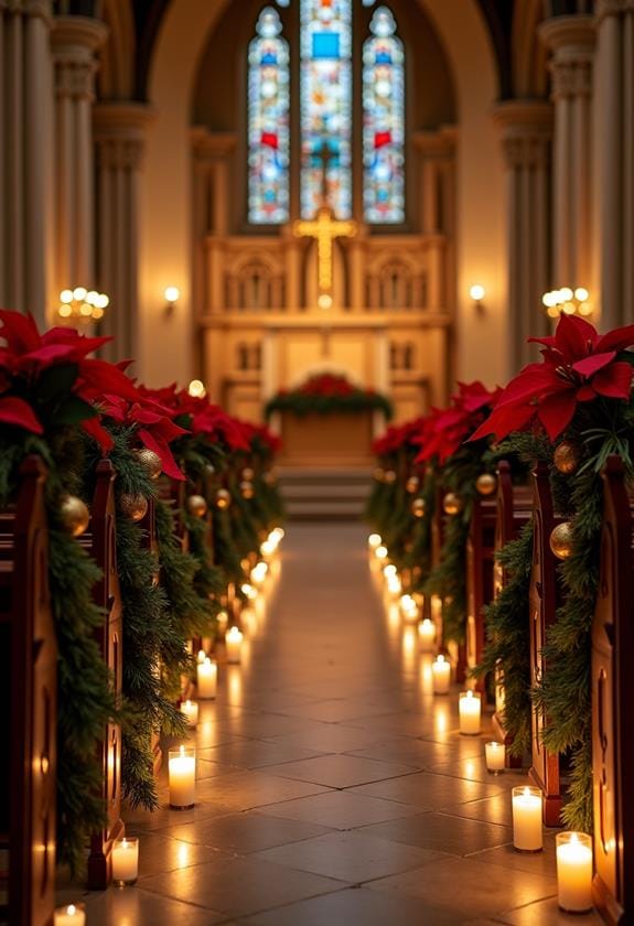 romantic candlelit altar pathway