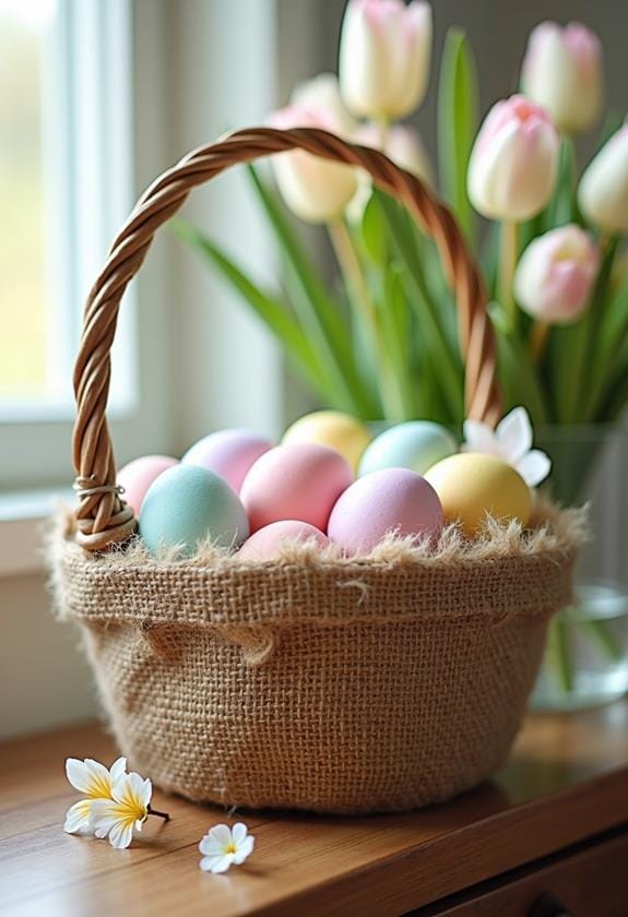 rustic burlap easter basket