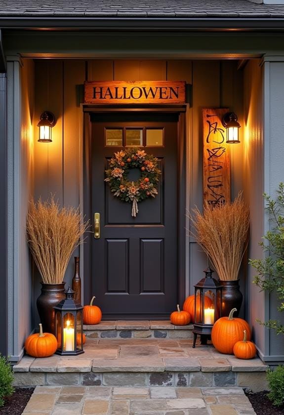 rustic halloween decor signs