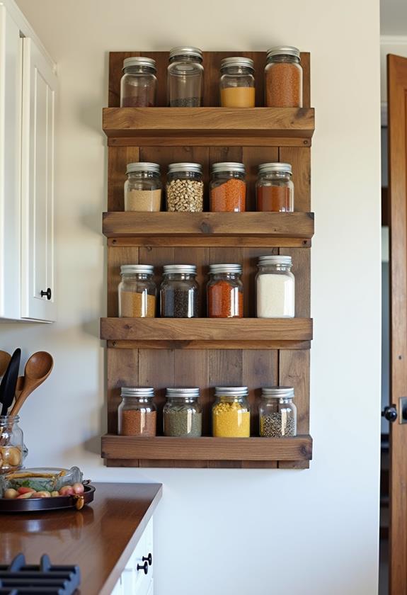 rustic pallet spice storage