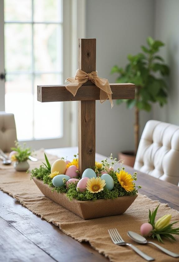 rustic wooden cross decor